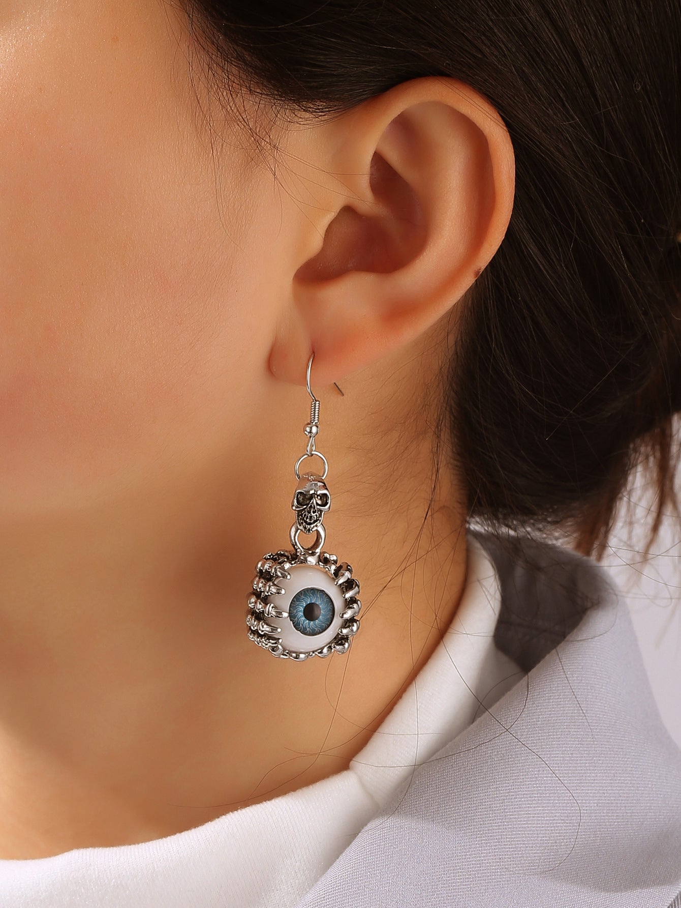 European And American Personality Punk Style Skull Eye Earrings