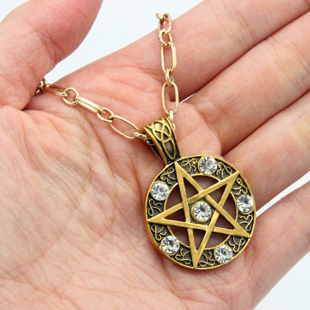 Pentagram, Punk Constellation, Diamond Pendant, Alloy Pentagram Pendant Necklace