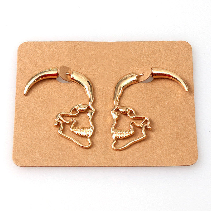 European And American New Hollow Skull Earrings