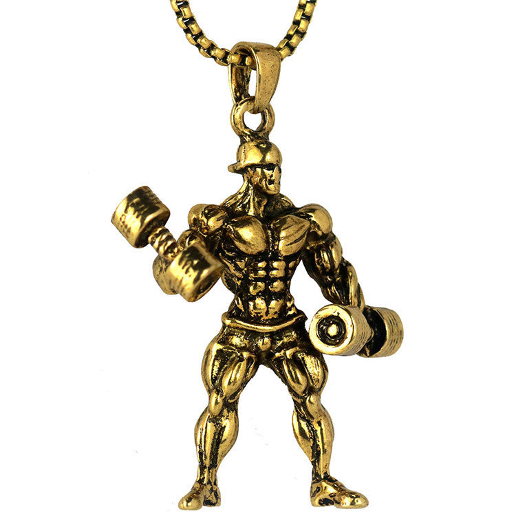 Barbell weightlifting necklace