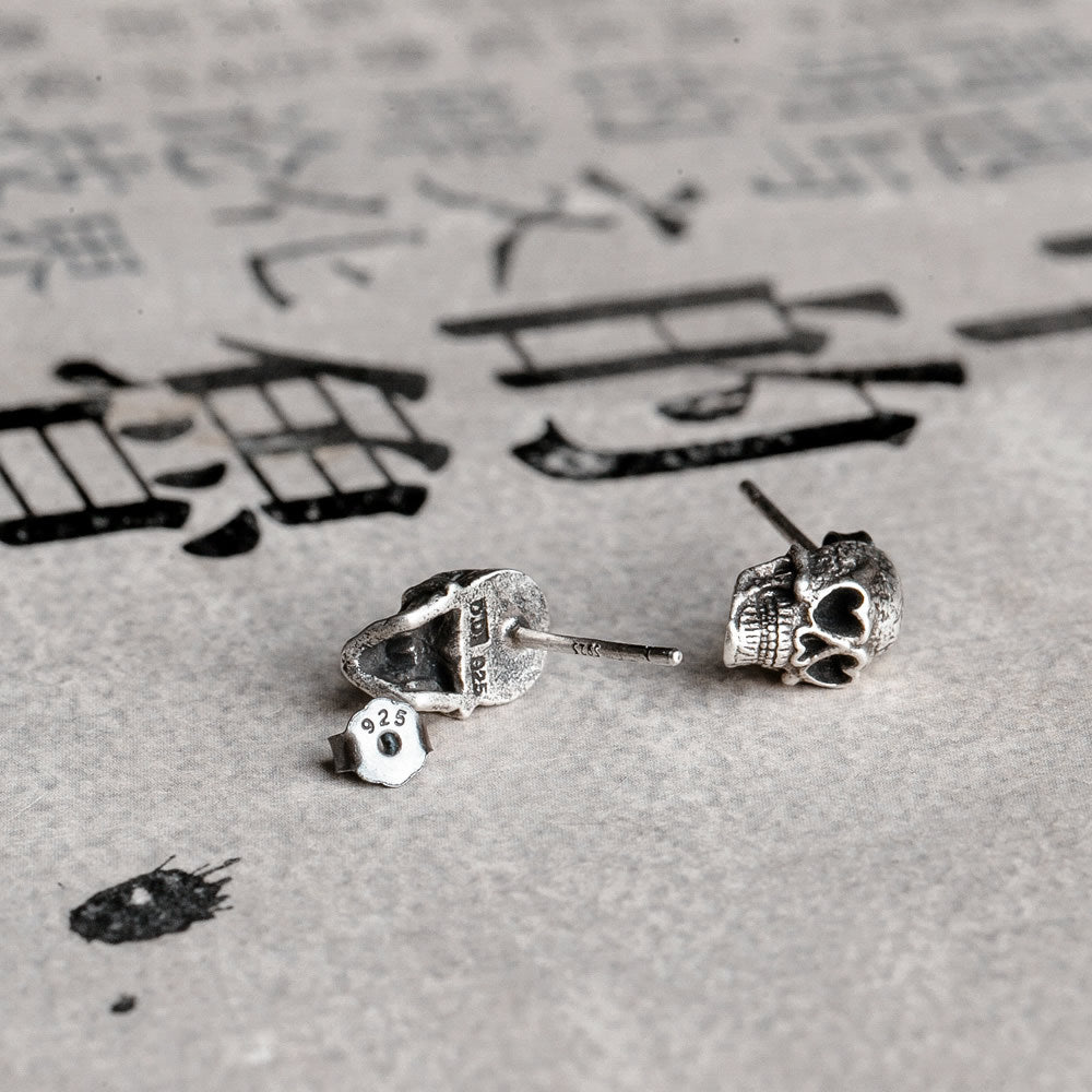 S925 Sterling Silver Skull Fashion Earrings