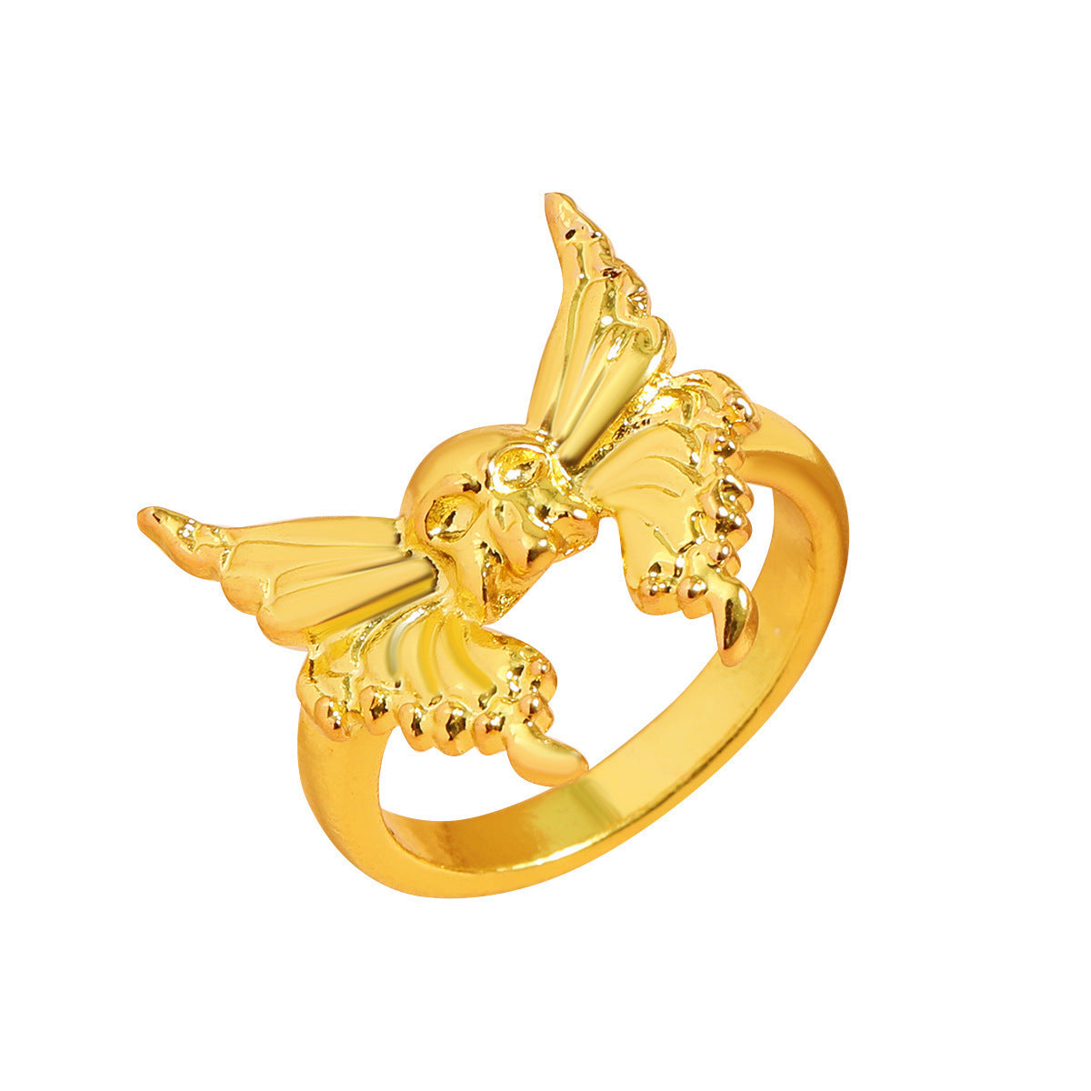 Vintage Punk Style Butterfly Skull Ring