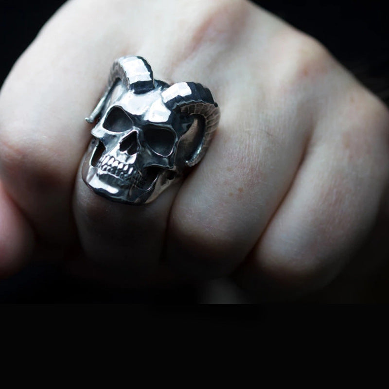 Men's Punk Hollow Skull Ghost Head Ring