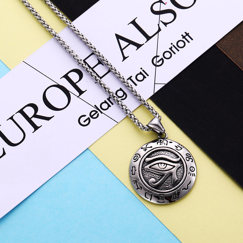 Retro Eye Of Horus Personality Constellation Necklace Creative Punk Male