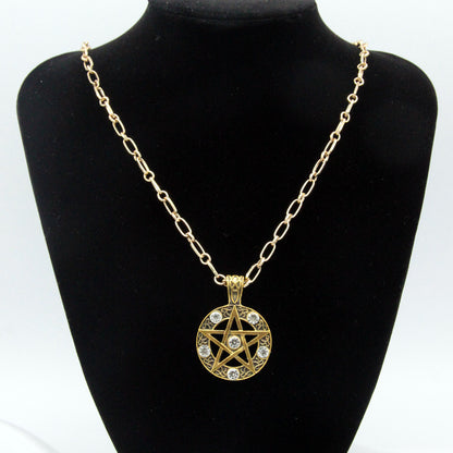 Pentagram, Punk Constellation, Diamond Pendant, Alloy Pentagram Pendant Necklace