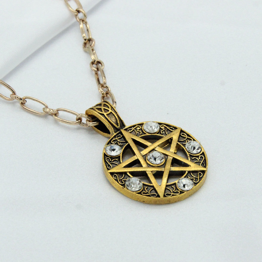 Pentagram, Punk Constellation, Diamond Pendant, Alloy Pentagram Pendant Necklace