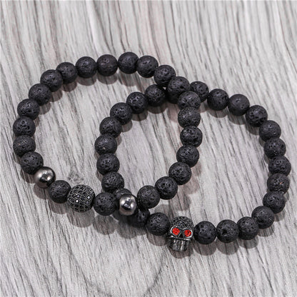 Microzircon Diamond Ball Skull Set Bracelet