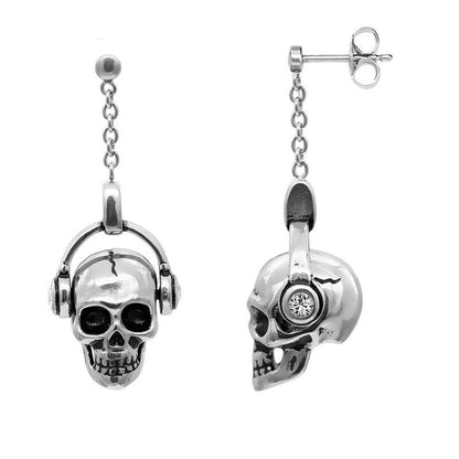 Runtao Retro Long Tassel Skull Earrings Ladies Fashion Nightclub Rock Earrings Punk Charming Ear Jewelry