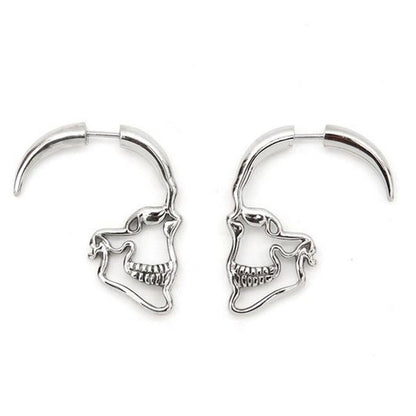 European And American New Hollow Skull Earrings