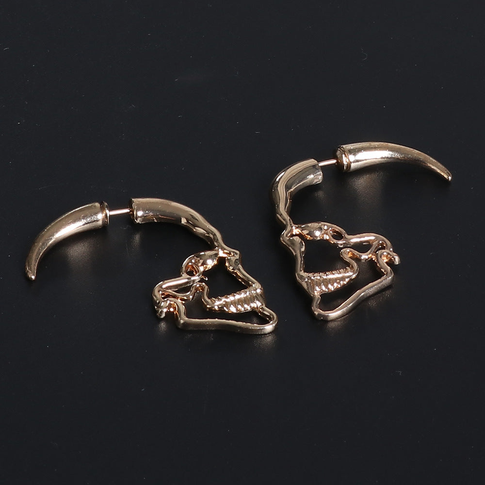 European And American New Hollow Skull Earrings