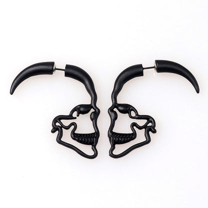 European And American New Hollow Skull Earrings