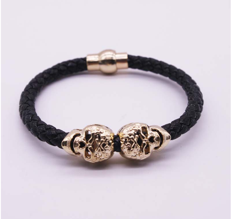 Explosion bracelet Punk style popular vintage braided skull bracelet