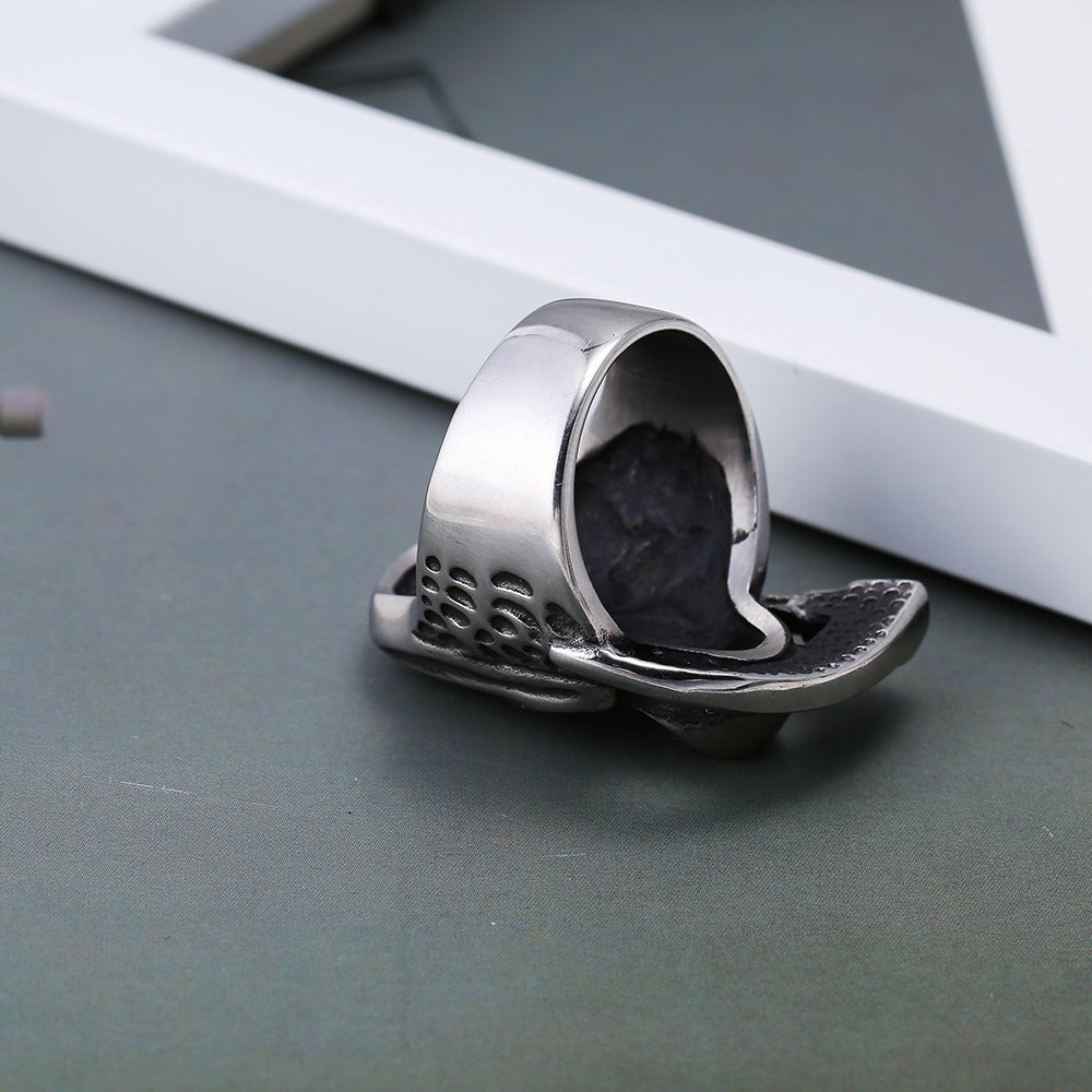 Personalized Retro Imitation Titanium Steel Ring Death Sickle Skull Men's Ring Jewelry