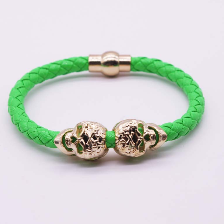 Explosion bracelet Punk style popular vintage braided skull bracelet