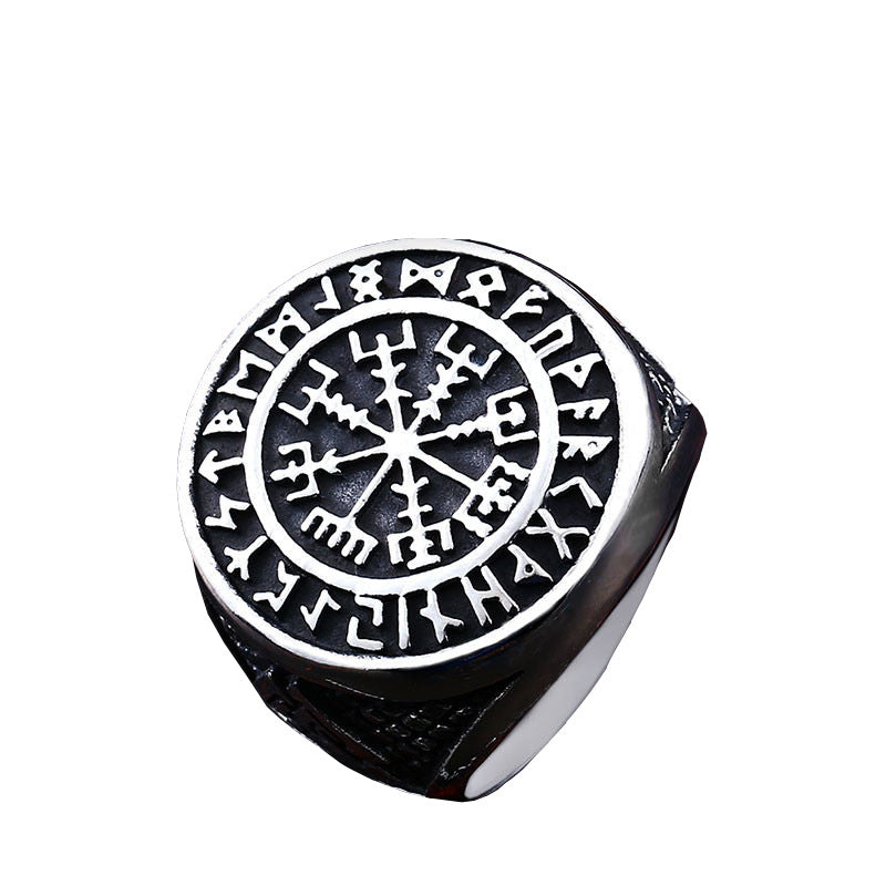 Nordic Viking Symbol Men's Titanium Steel Finger Ring