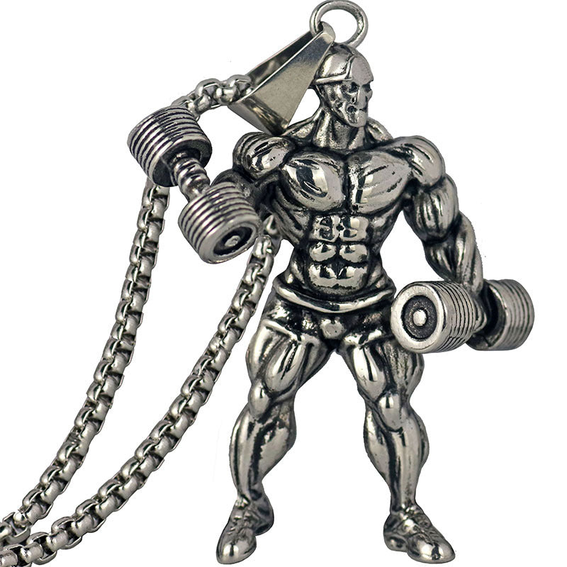 Barbell weightlifting necklace
