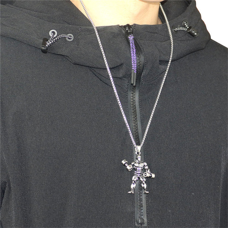 Barbell weightlifting necklace