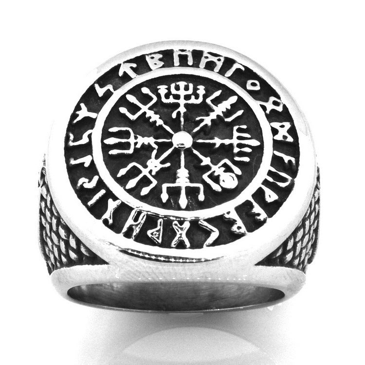 Nordic Viking Symbol Men's Titanium Steel Finger Ring