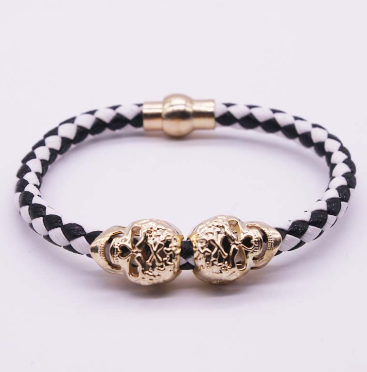 Explosion bracelet Punk style popular vintage braided skull bracelet