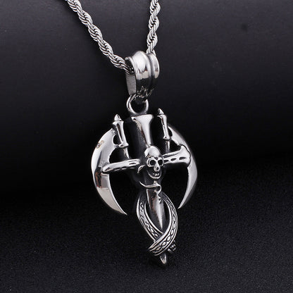 Wholesale Stainless Steel Jewelry Skull Head Death Sickle Pendant