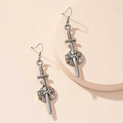 Exaggerated Gothic Long Sword Earrings Vintage Punk