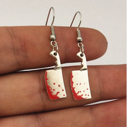 Fashionable Halloween Gothic Horror Style Shaped Kitchen Knife Earrings